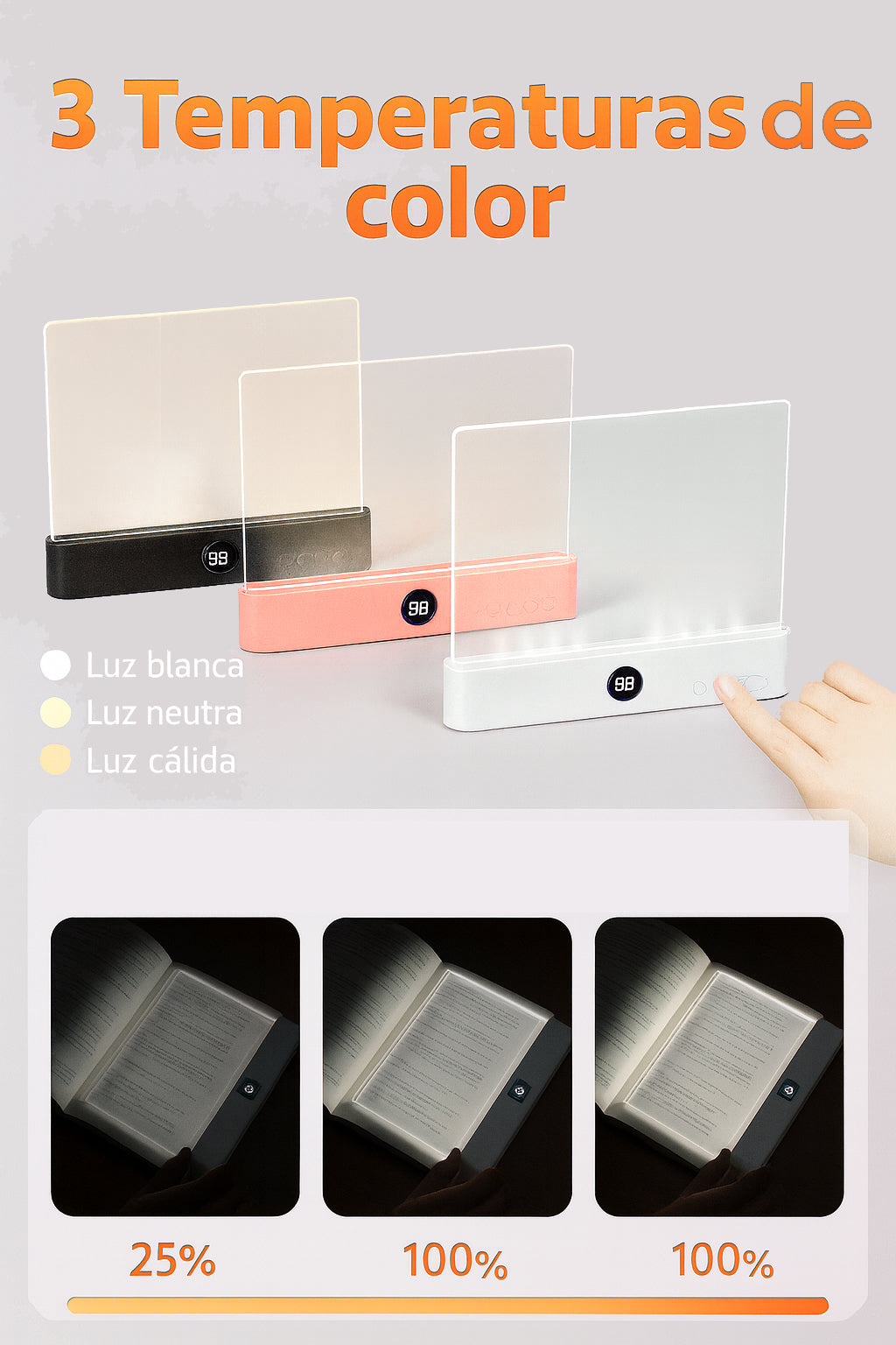 Lámpara Plana LED para Leer de Noche